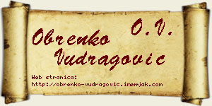 Obrenko Vudragović vizit kartica